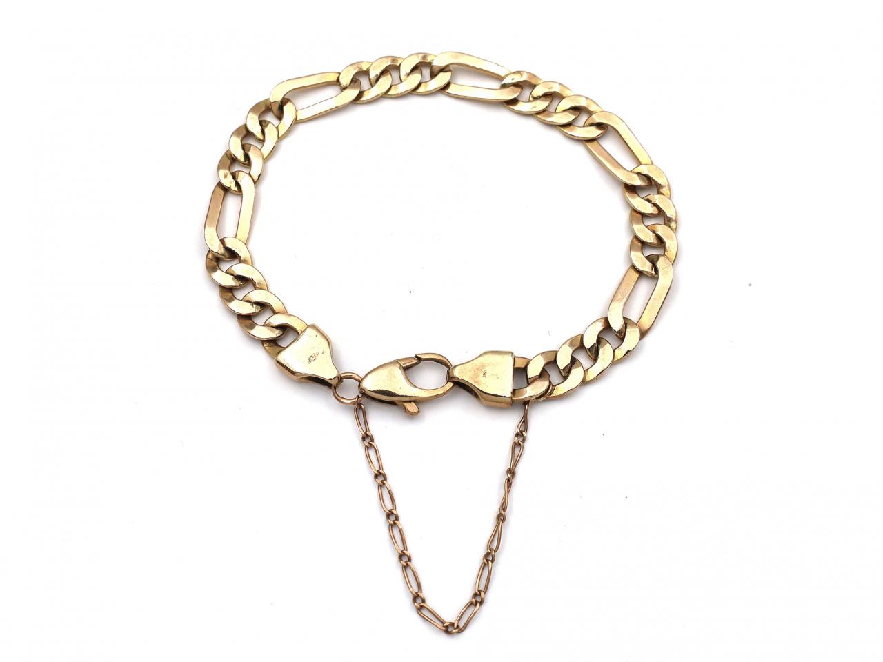 MAATPITA® Men's 14k Solid Yellow Gold Figaro Chain Necklace - Gold chain,  figaro chains, real Gold