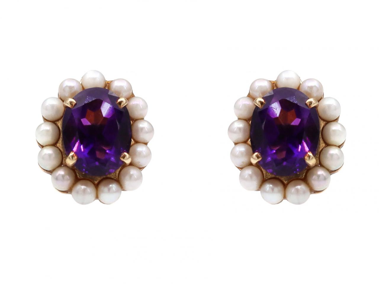 Elegant Amethyst Earrings, Gemstone Earrings, Purple Stud Earrings, 92 –  Silverhub Jewelry India