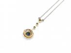 Edwardian sapphire and diamond floral cluster pendant necklace