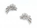 1950s diamond folded stylised fan clips/earrings in platinum and white gold