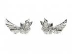 1950s diamond folded stylised fan clips/earrings in platinum and white gold