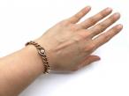 Antique 9kt rose gold and opal curb bracelet with safety chain