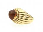 Retro heart shape cabochon citrine cocktail ring in 18kt yellow gold