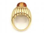 Retro heart shape cabochon citrine cocktail ring in 18kt yellow gold