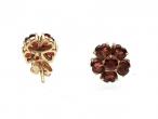 9kt yellow gold citrine floral cluster stud earrings