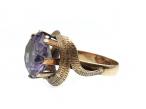 Vintage synthetic purple sapphire in 14kt yellow gold
