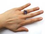 Vintage synthetic colour-change alexandrite in 14kt yellow gold