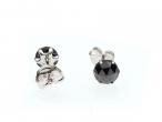 Vintage rose cut black diamond stud earrings in white gold