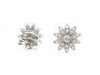Edwardian style diamond flower earrings in 18kt white gold