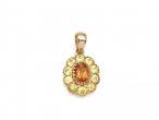 9kt yellow gold citrine and yellow sapphire cluster pendant