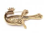 Vintage Aidan Breen crowned peacock brooch in 9kt gold