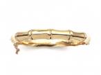 1960 9kt yellow gold hollow bamboo hinged bangle