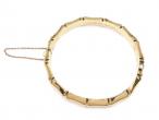 1960 9kt yellow gold hollow bamboo hinged bangle