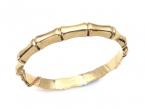 1960 9kt yellow gold hollow bamboo hinged bangle