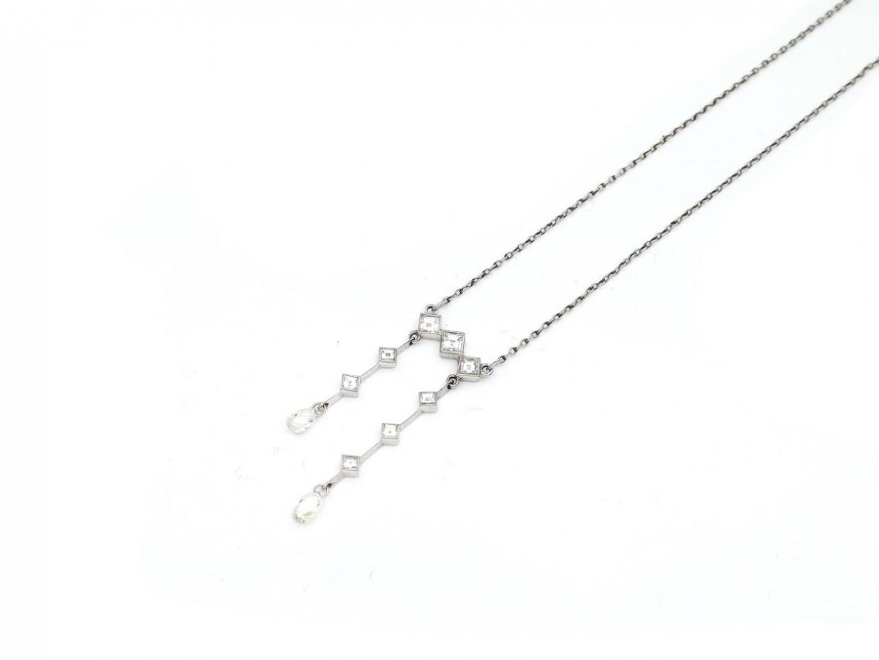 Edwardian diamond negligee necklace in platinum