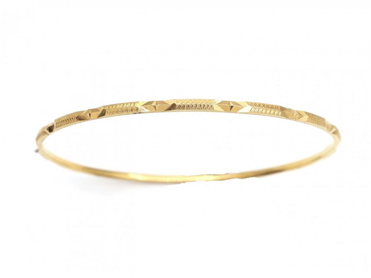 Antique 21kt engraved solid slave bangle