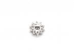 Contemporary 18kt white gold and diamond flower pendant