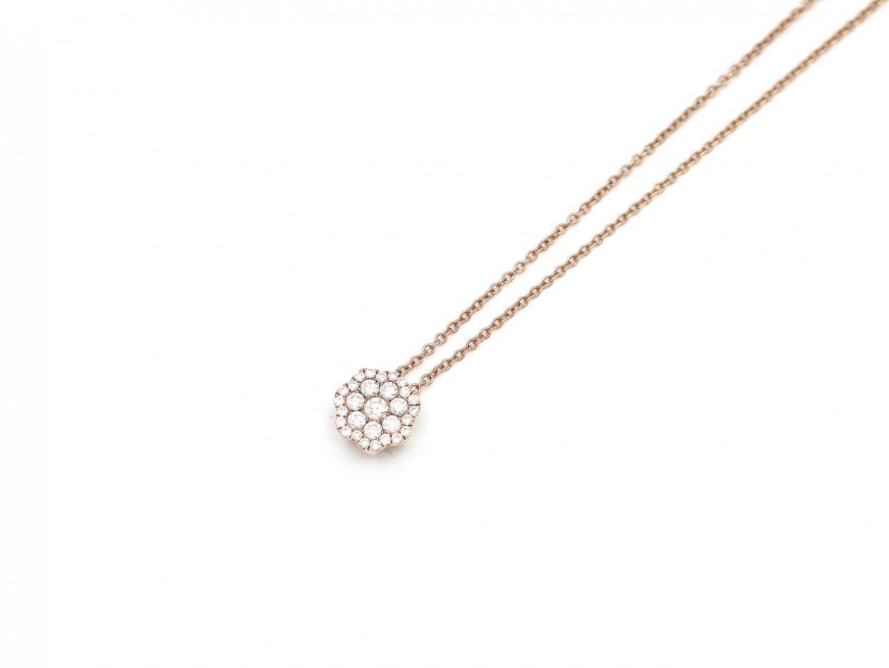 Rose gold and circular diamond cluster pendant