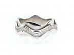 Vintage diamond set wave spin ring in 18kt white gold
