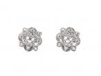 Diamond openwork cluster earrings in 18kt white gold