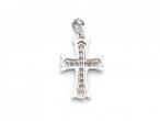 Midi size diamond set gothic cross in 18kt white gold