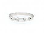18kt white gold baguette diamond three stone ring