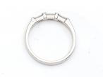18kt white gold baguette diamond three stone ring