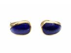 Vintage yellow gold and lapis lazuli earrings