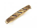 Vintage hollow 9kt yellow gold hinged bangle set with sapphires