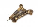 Late Georgian Irish harp brooch in yellow gold