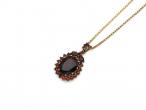 Antique German garnet and 8kt yellow gold cluster pendant and chain