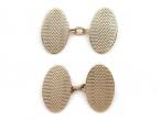 Antique 9kt rose gold oval engine turned cufflinks