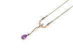 Vintage amethyst and diamond drop necklace in 9kt yellow gold