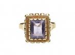 Vintage amethyst dress ring in 14kt yellow gold