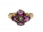Antique Quatrefoil Garnet Cluster Ring in Yellow Gold