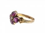 Antique Quatrefoil Garnet Cluster Ring in Yellow Gold