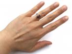 Antique garnet and seed pearl cluster ring in rose gold