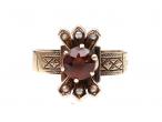 Antique garnet and seed pearl cluster ring in rose gold