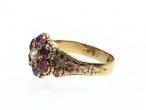 Victorian garnet and pearl floral cluster ring