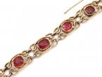 Antique synthetic ruby and 15kt yellow gold bracelet