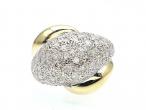 Retro diamond bombe cluster ring in 18kt yellow gold