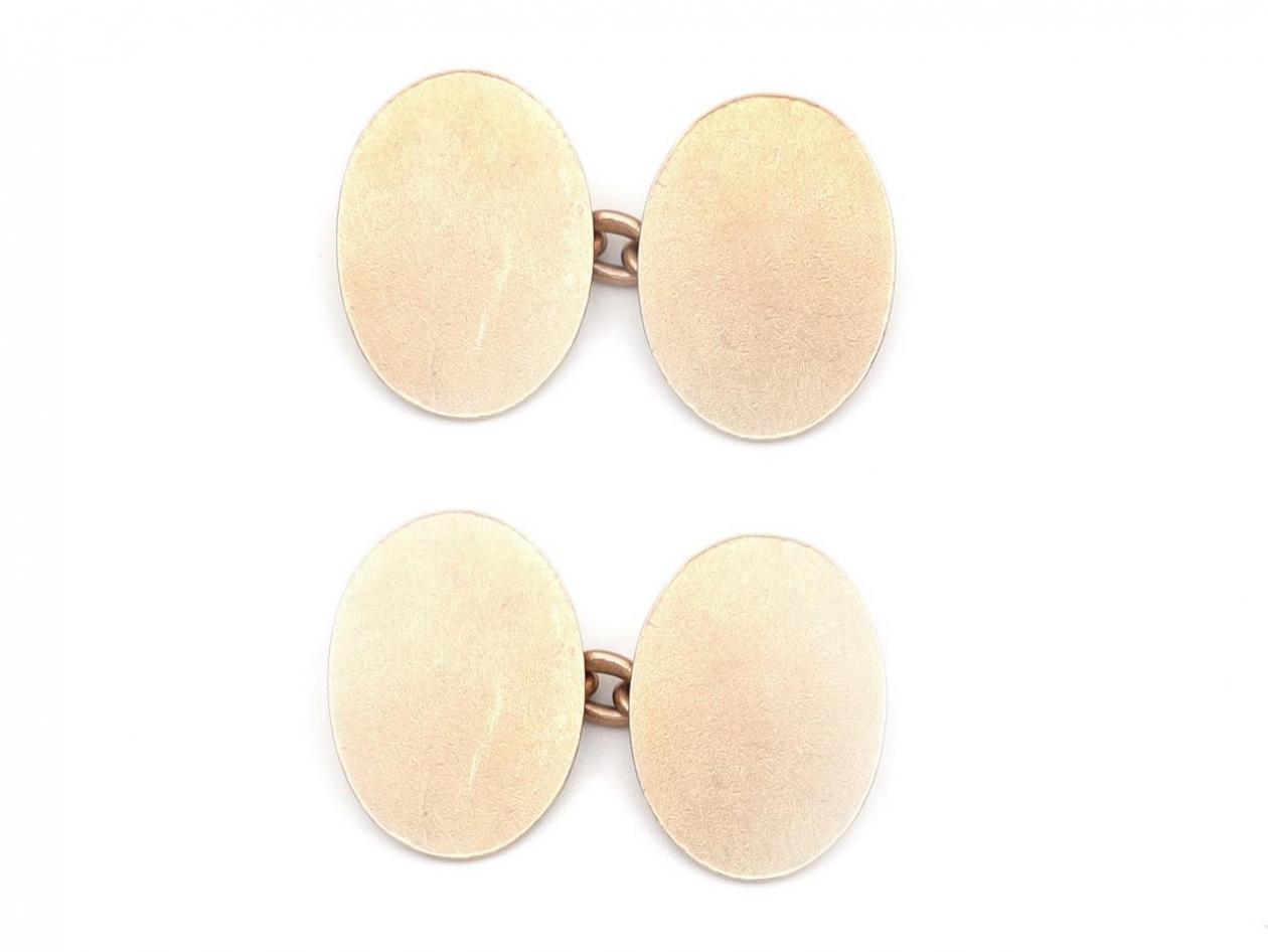 1916 antique oval 9kt rose gold cufflinks