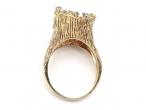 Mod 14kt yellow gold textured cocktail ring set with diamonds