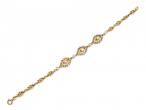 Vintage 22kt yellow gold cultured pearl and diamond bracelet