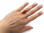 1970s oval coral dress ring in 18kt yellow gold