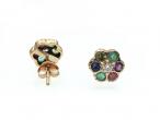 Vintage 'DEAREST' Floral Stud Earrings in 9kt Yellow Gold