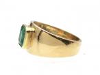 Vintage octagonal emerald cut emerald ring in yellow gold