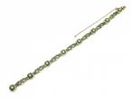 Antique seed pearl, green and white enamel 18kt yellow gold bracelet