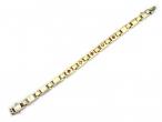Victorian ruby and seed pearl hammered link yellow gold bracelet