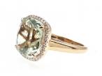Sage green quartz and diamond dress ring 18kt rose gold